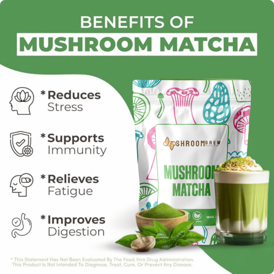 Mushroom Matcha bag contains - 180g 30 Serves