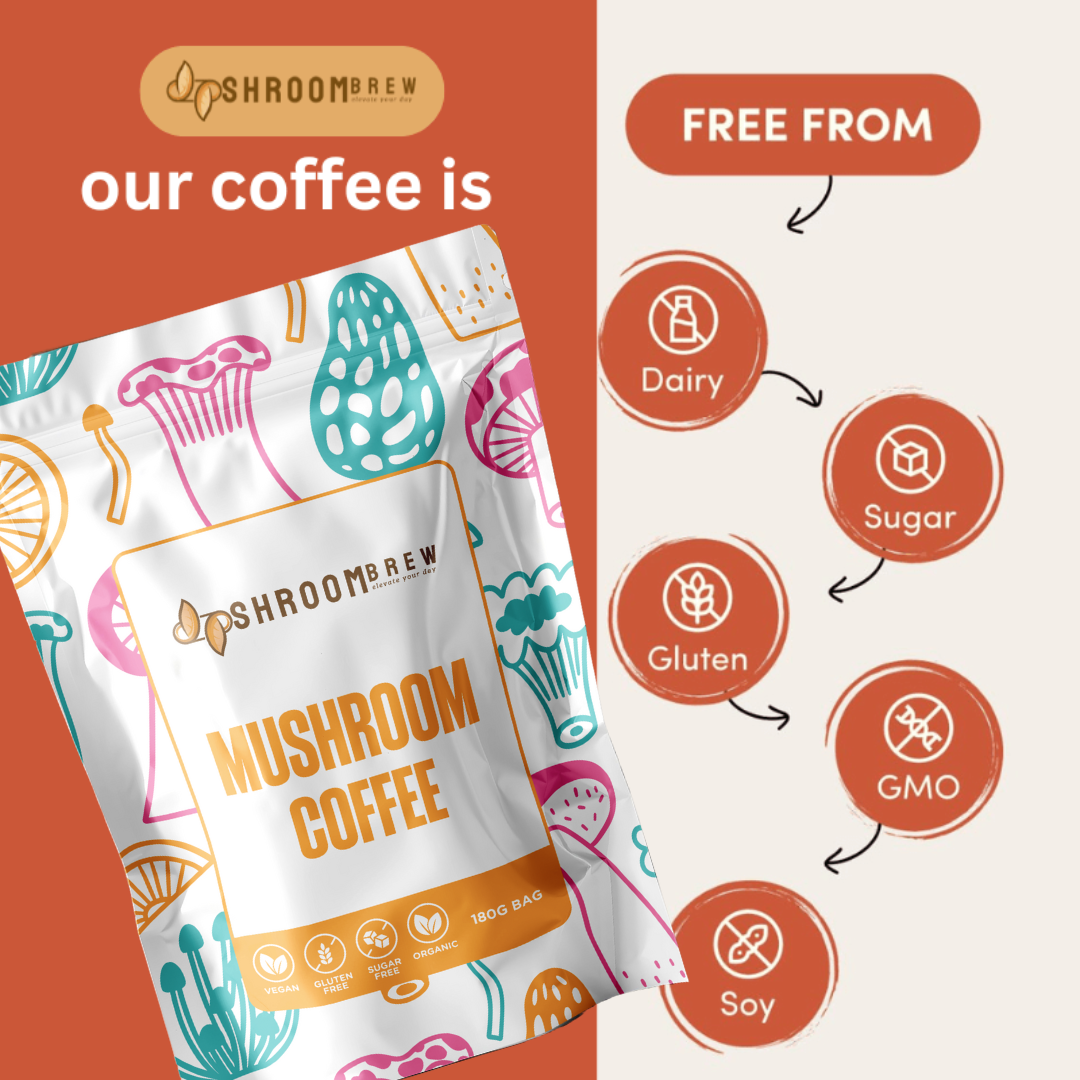 Mushroom Coffee bag contains - 180g 30 Serves